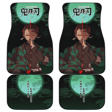 Tanjirokamado Demon Slayer Under The Moon Car Floor Mats Anime-Gear Wanta