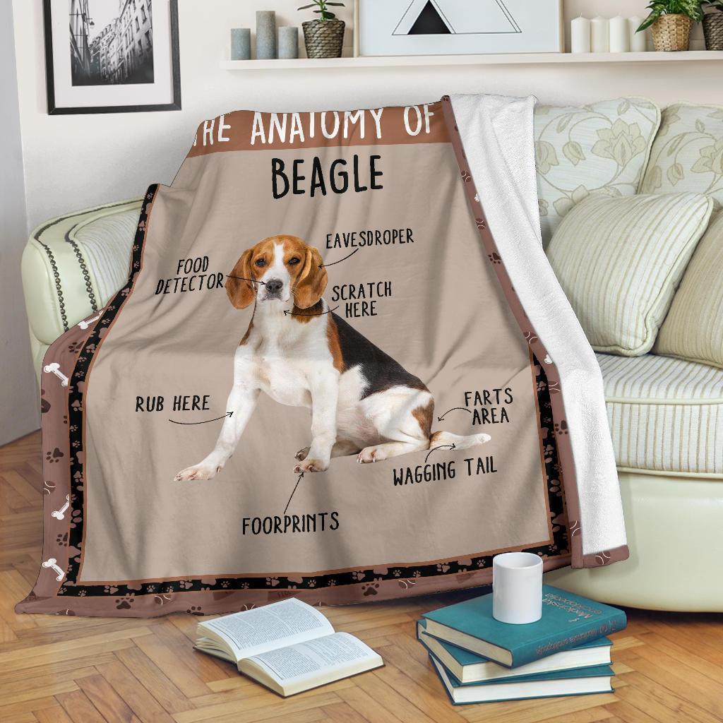The Anatomy Of Beagle Dog Fleece Blanket Funny-Gear Wanta