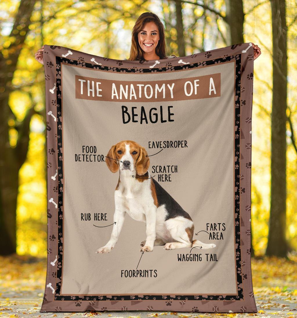 The Anatomy Of Beagle Dog Fleece Blanket Funny-Gear Wanta