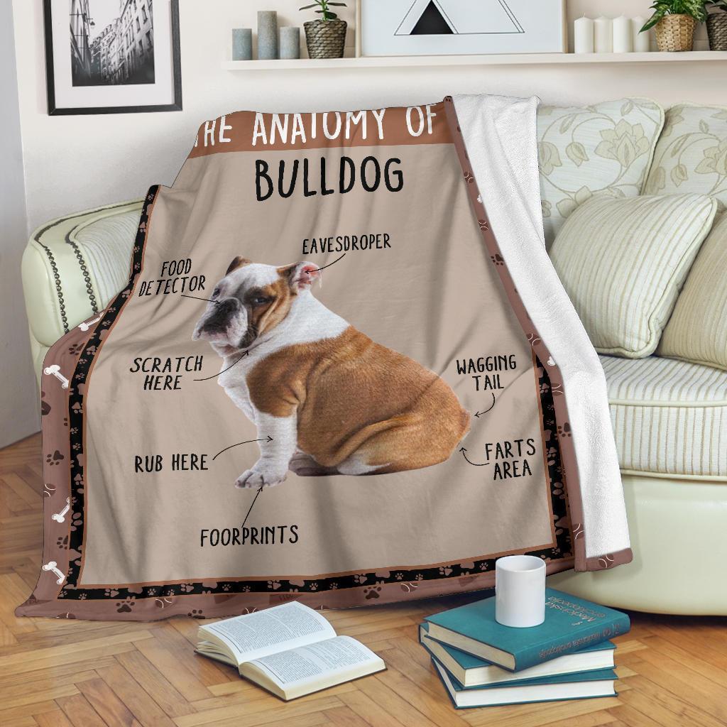 The Anatomy Of Bulldog Fleece Blanket Funny-Gear Wanta