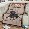The Anatomy Of Dachshund Dog Fleece Blanket Funny-Gear Wanta