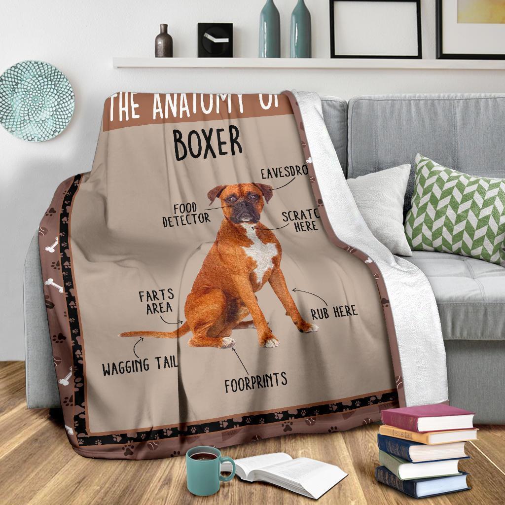 The Anatomy Of Dog Boxer Fleece Blanket Funny-Gear Wanta