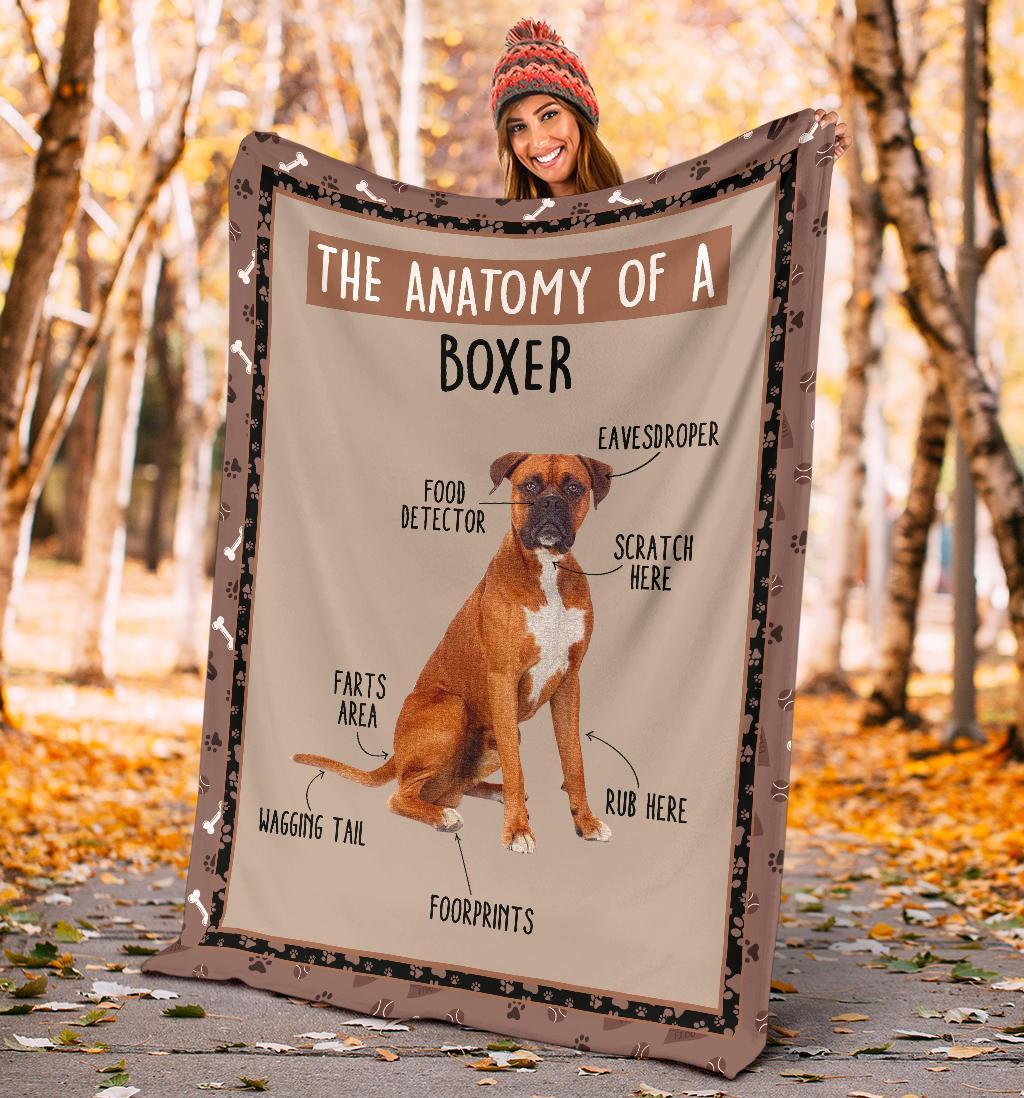 The Anatomy Of Dog Boxer Fleece Blanket Funny-Gear Wanta