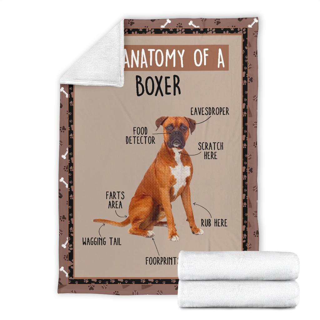 The Anatomy Of Dog Boxer Fleece Blanket Funny-Gear Wanta