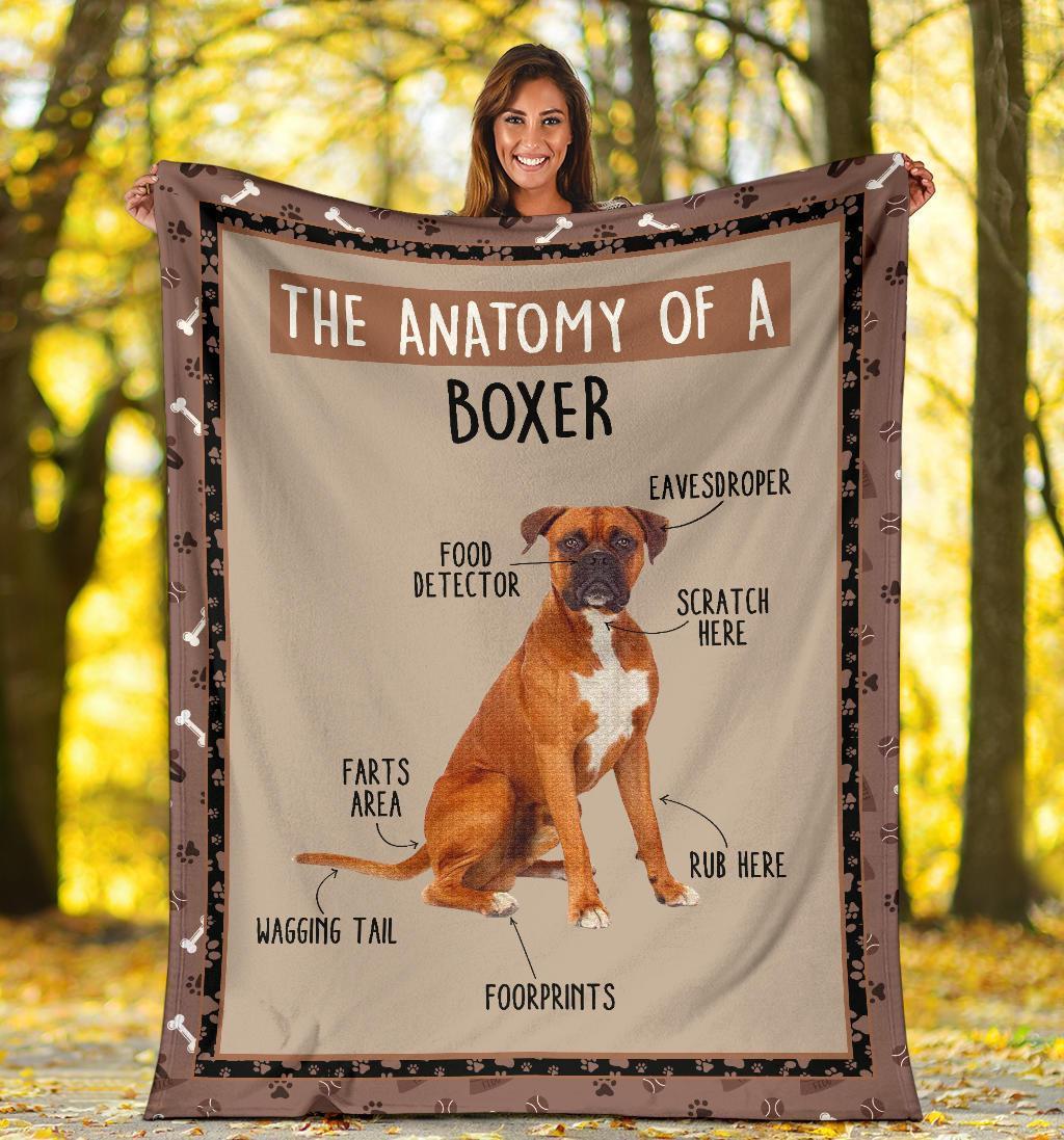 The Anatomy Of Dog Boxer Fleece Blanket Funny-Gear Wanta