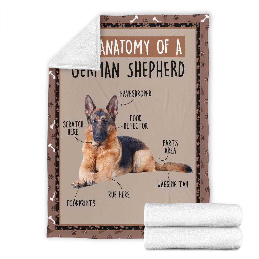 The Anatomy Of German Shepherd Fleece Blanket Funny-Gear Wanta