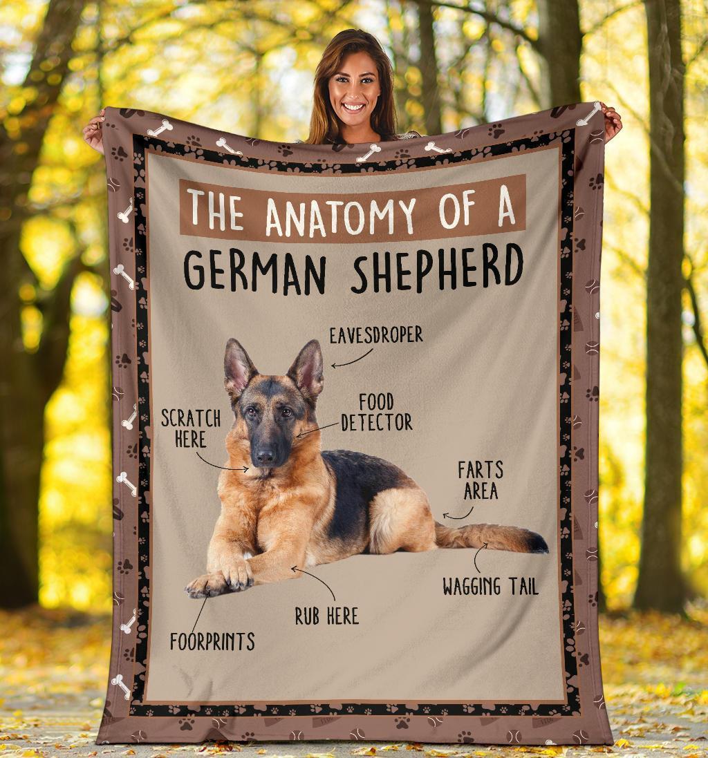 The Anatomy Of German Shepherd Fleece Blanket Funny-Gear Wanta