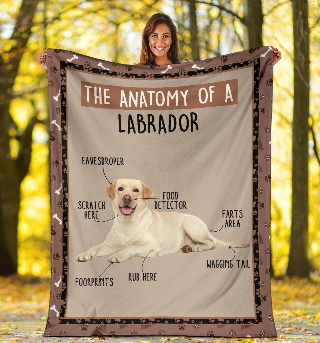 The Anatomy Of Labrador Dog Fleece Blanket Funny-Gear Wanta
