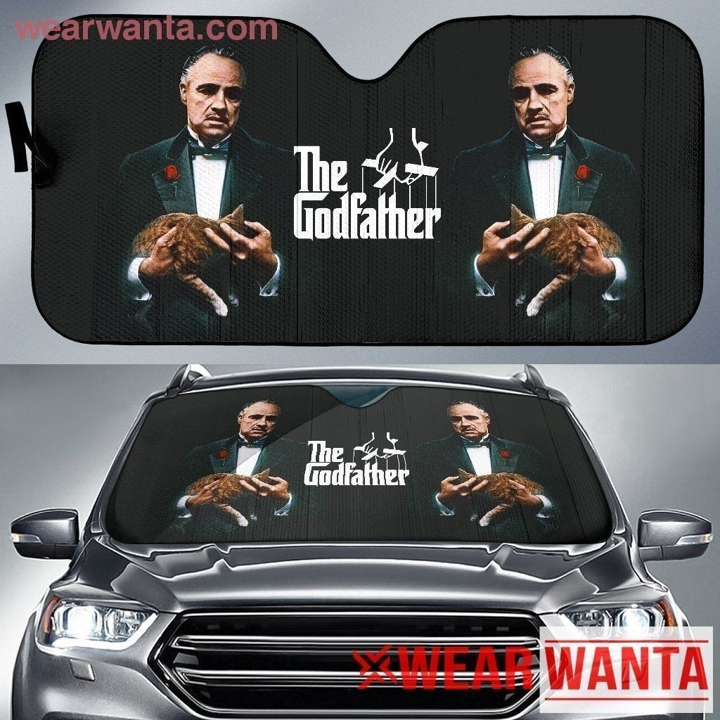 The Godfather With Cat Car Sun Shade-Gear Wanta