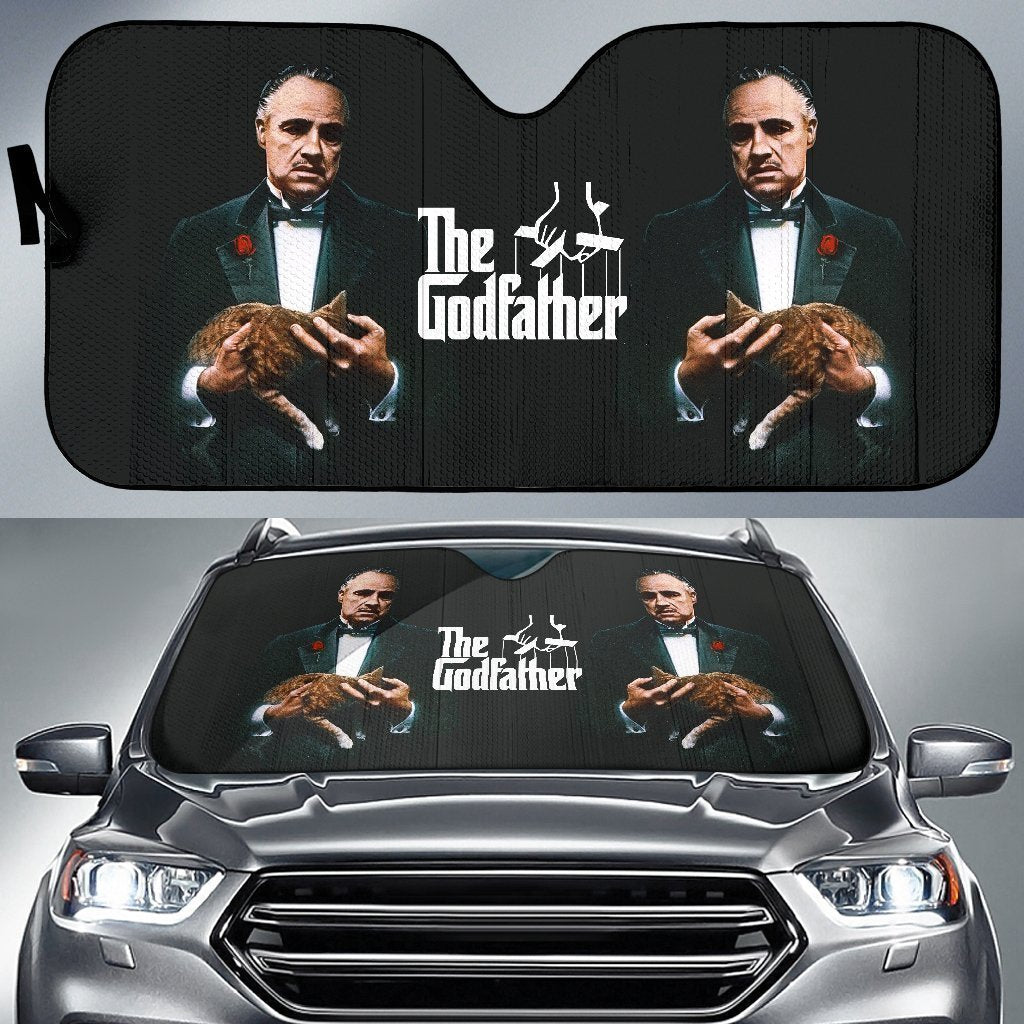 The Godfather With Cat Car Sun Shade-Gear Wanta