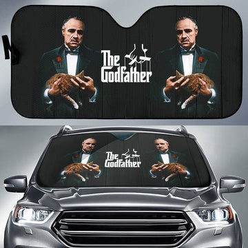 The Godfather With Cat Car Sun Shade-Gear Wanta