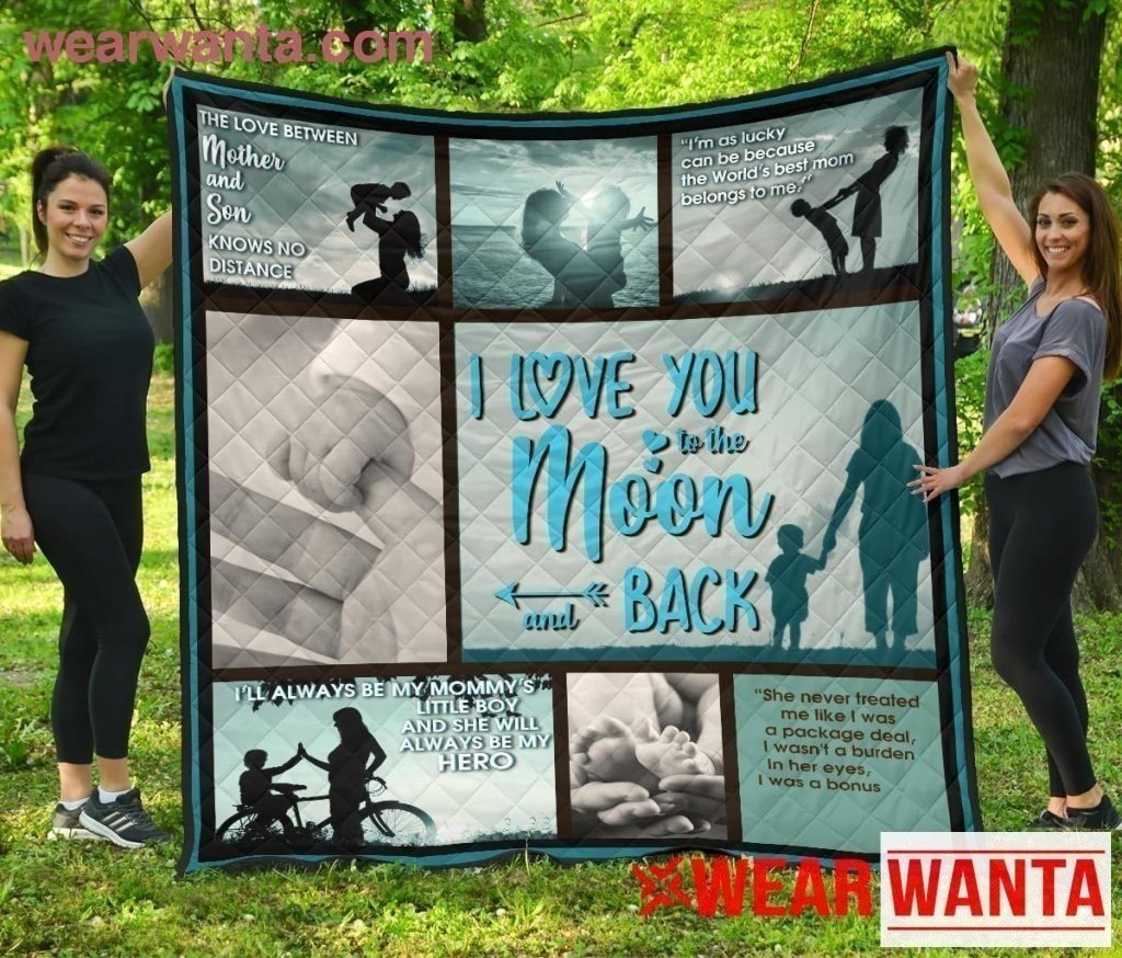 The Love Between Mom And Son To The Moon And Back Blanket-Gear Wanta