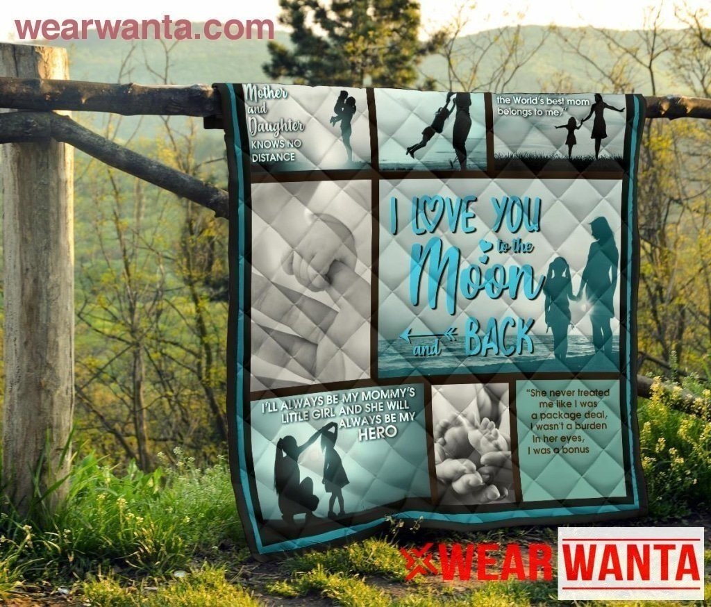 The Love Between Mom & Daughter To The Moon And Back Blanket-Gear Wanta