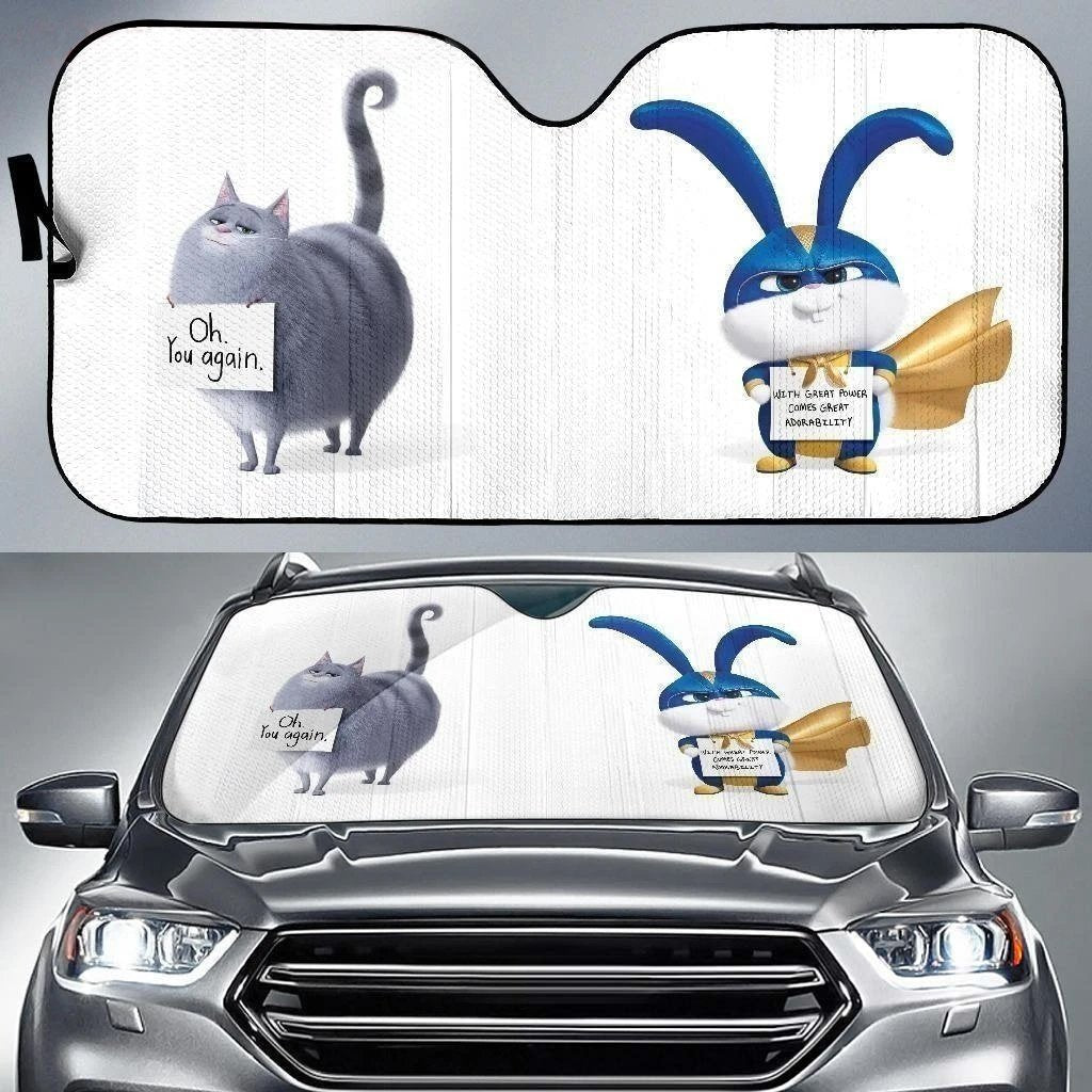 The Secret Life Of Pets Captain Snowball & Chloe Car Sun Shade-Gear Wanta