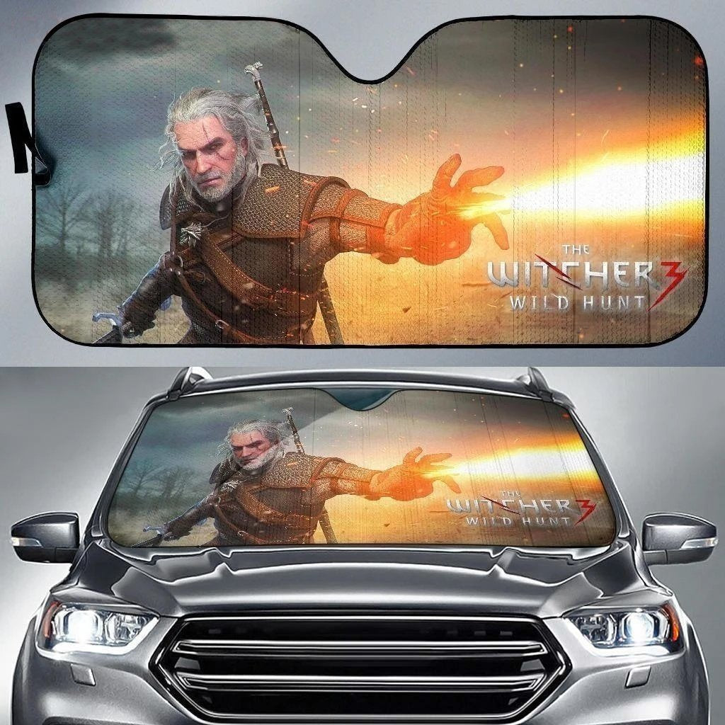 The Witcher Fire Car Sun Shade-Gear Wanta