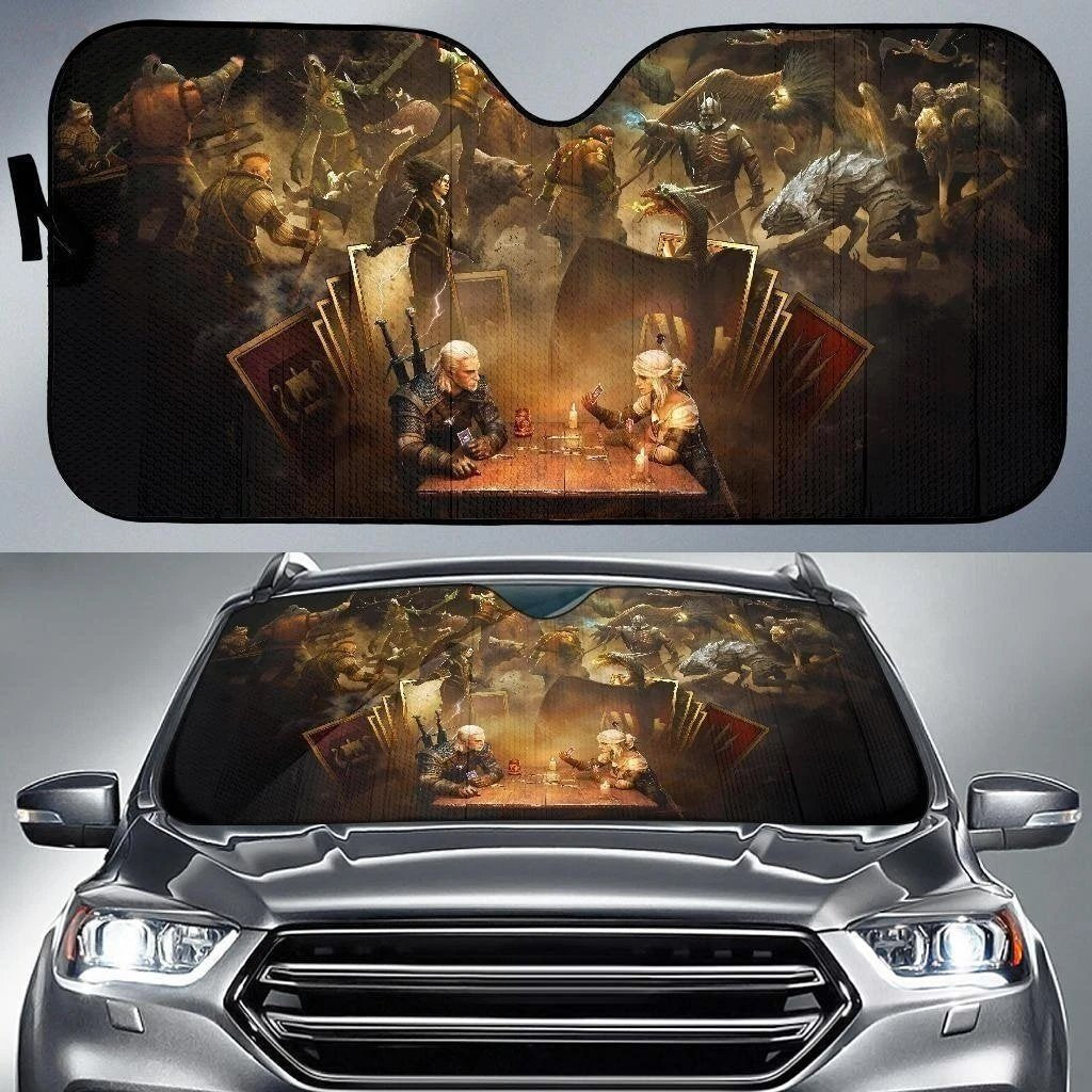 The Witcher Play Card Car Sun Shade-Gear Wanta