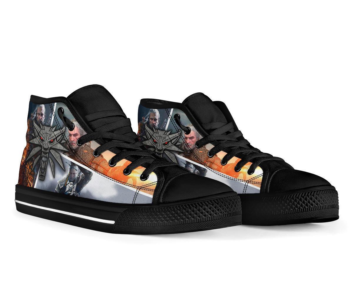 The Witcher Sneakers Wolf Charm High Top Shoes Custom-Gear Wanta