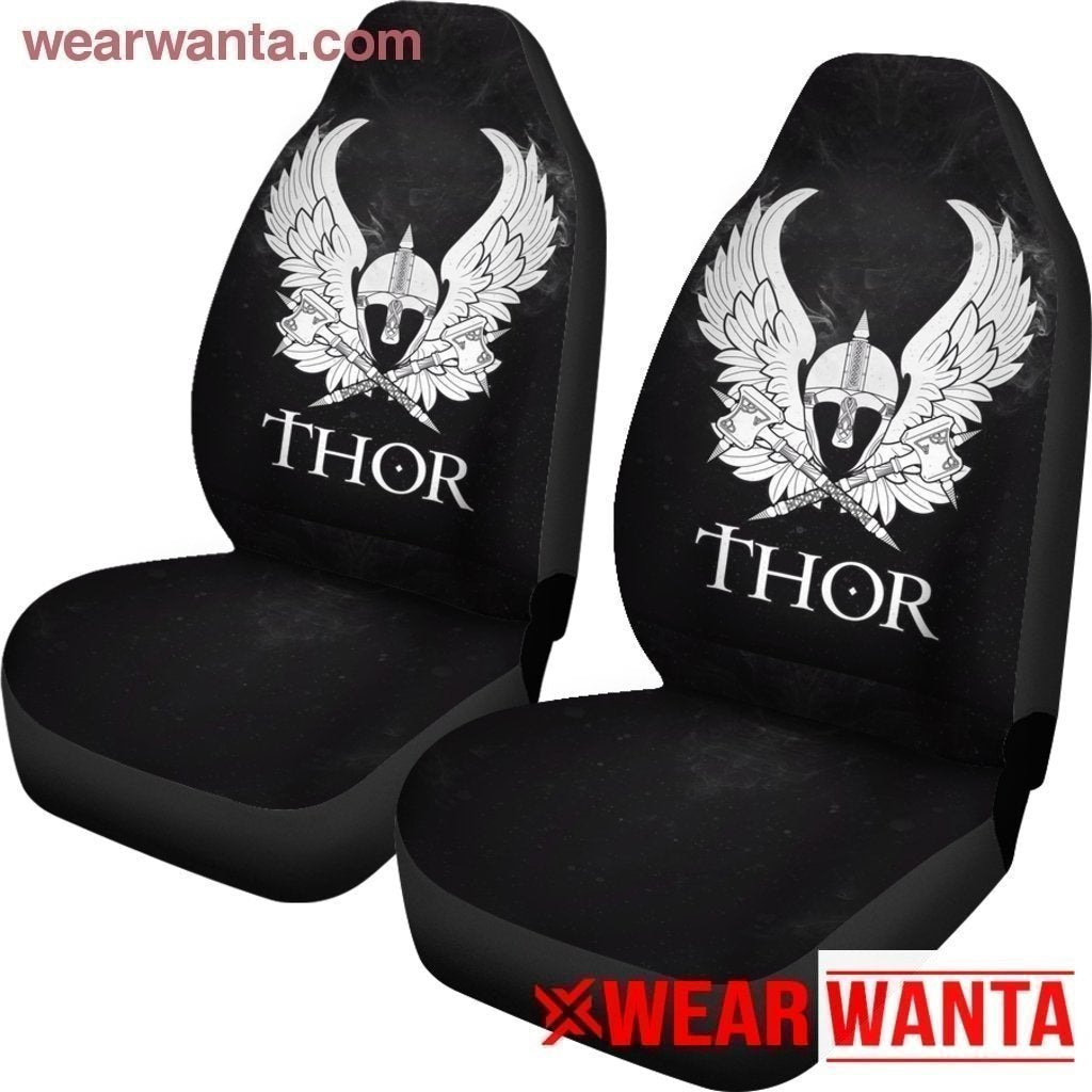 Thor Wings And Hammer Viking Car Seat Covers-Gear Wanta