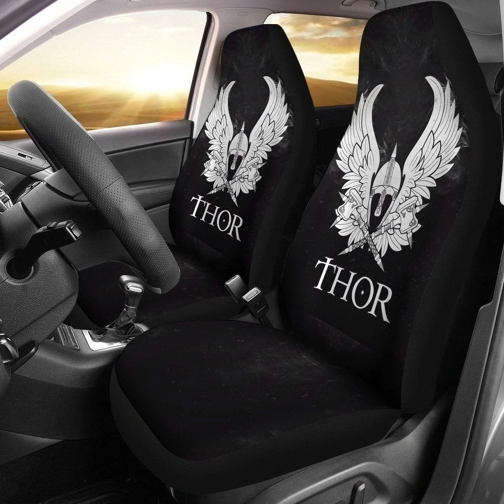 Thor Wings And Hammer Viking Car Seat Covers-Gear Wanta
