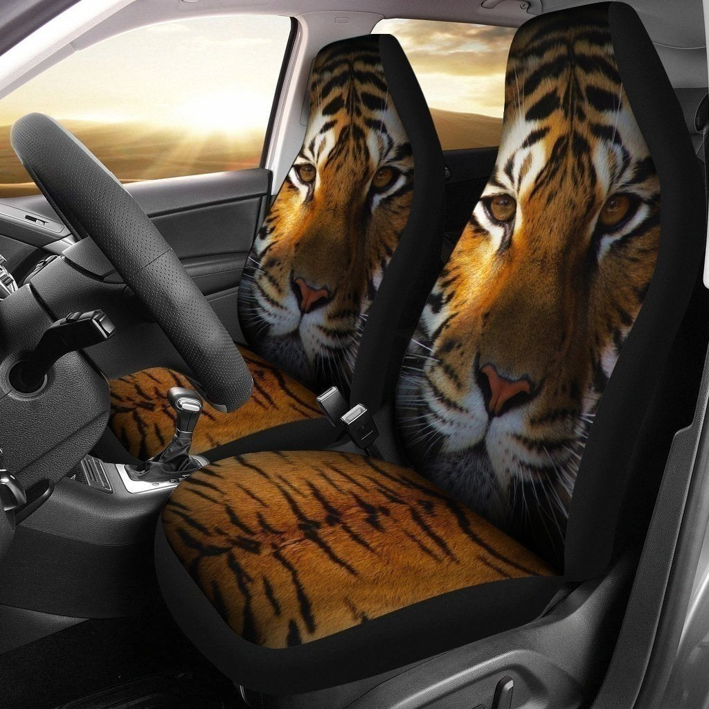 Tiger With Yellow Eyes Tiger Car Seat Covers-Gear Wanta