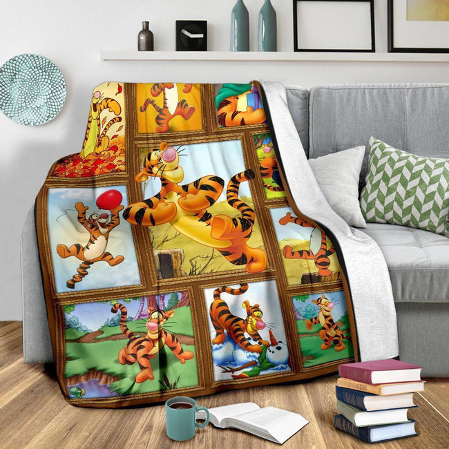 Tigger Fleece Blanket Custom Winnie The Pooh Fan Home Decoration-Gear Wanta
