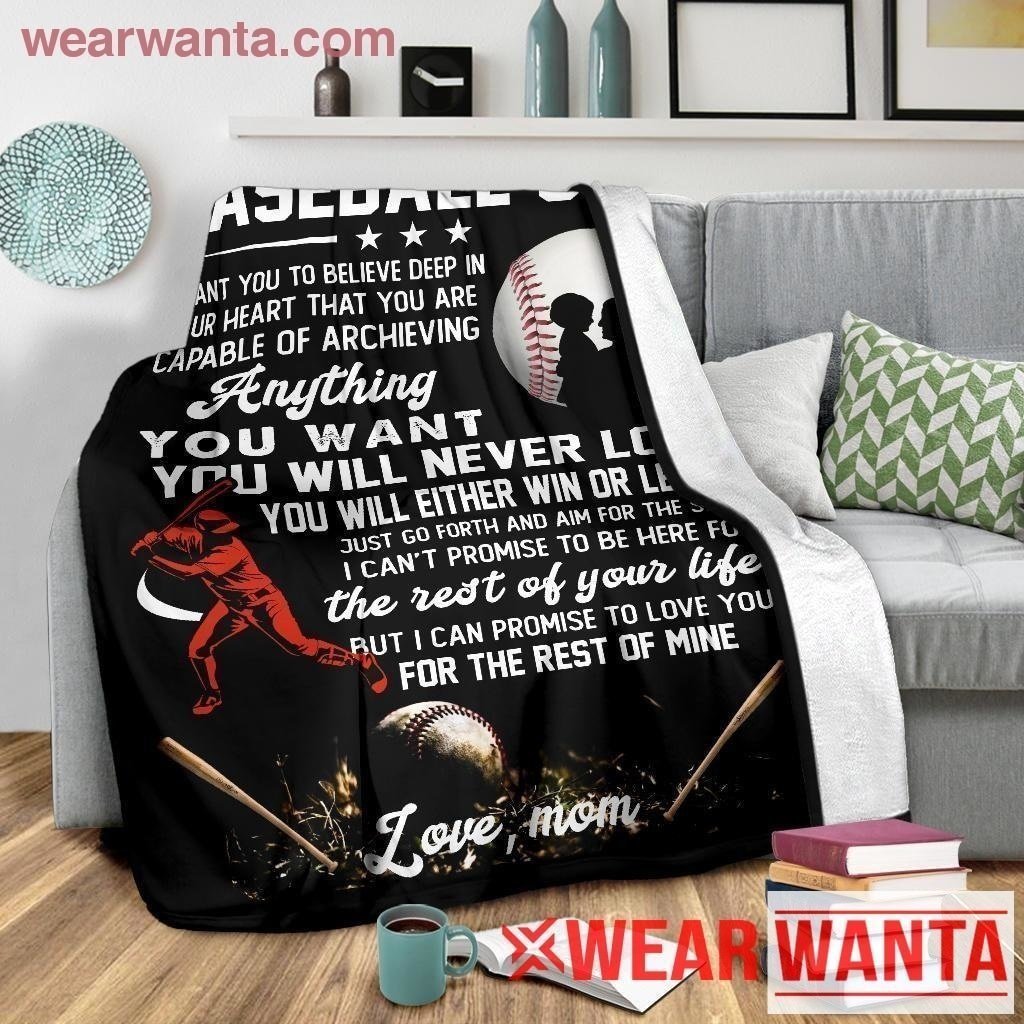 To My Baseball Son Blanket Custom Gift From Mom Home Decoration-Gear Wanta