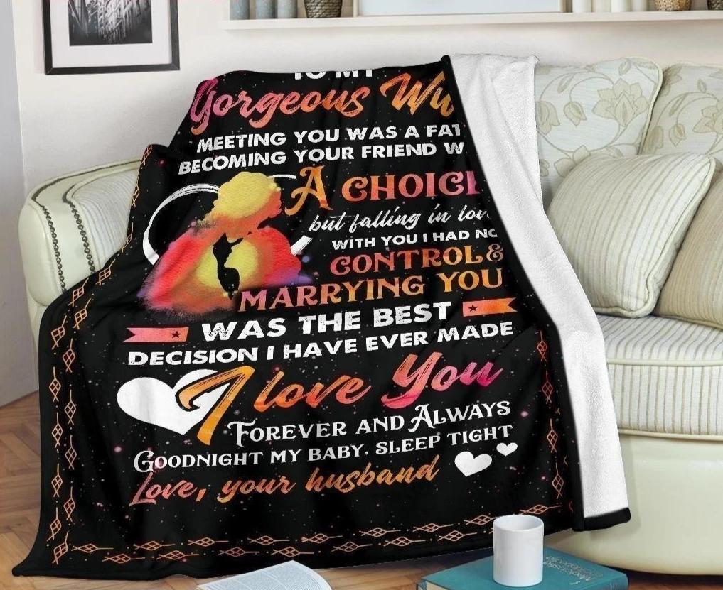 To My Gorgeous Wife Blanket Custom Gifts From Husband Home Decoration-Gear Wanta