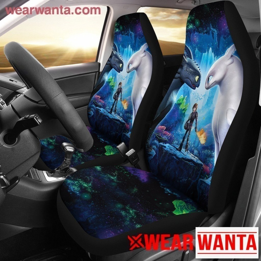 Toothless and Light Fury Car Seat Covers Custom How To Train Your Dragon-Gear Wanta