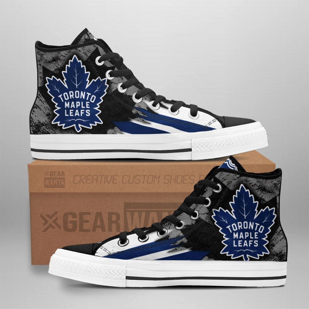 Toronto Maple Leafs High Top Shoes Custom American Flag Sneakers-Gear Wanta