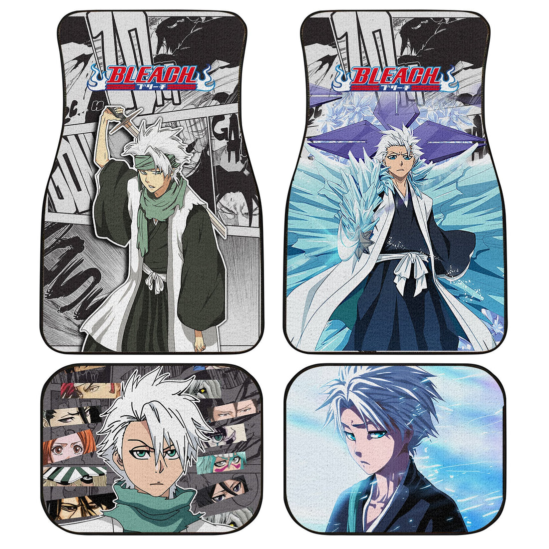 Toshiro Hitsugaya Bankai Car Floor Mats Custom Anime Bleach Car Accessories-Gear Wanta