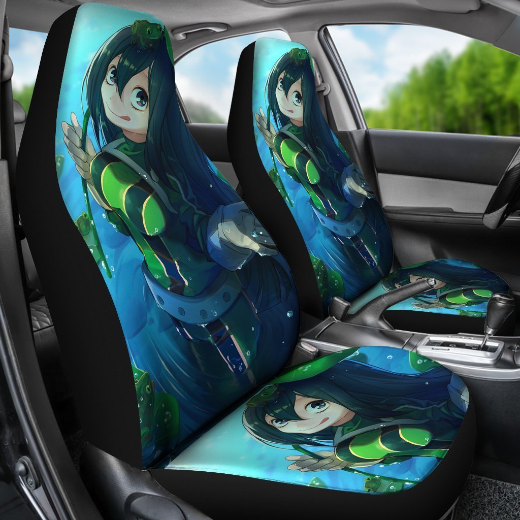 Tsuyu Asui Car Seat Covers Froppy My Hero Academia Car Decor-Gear Wanta