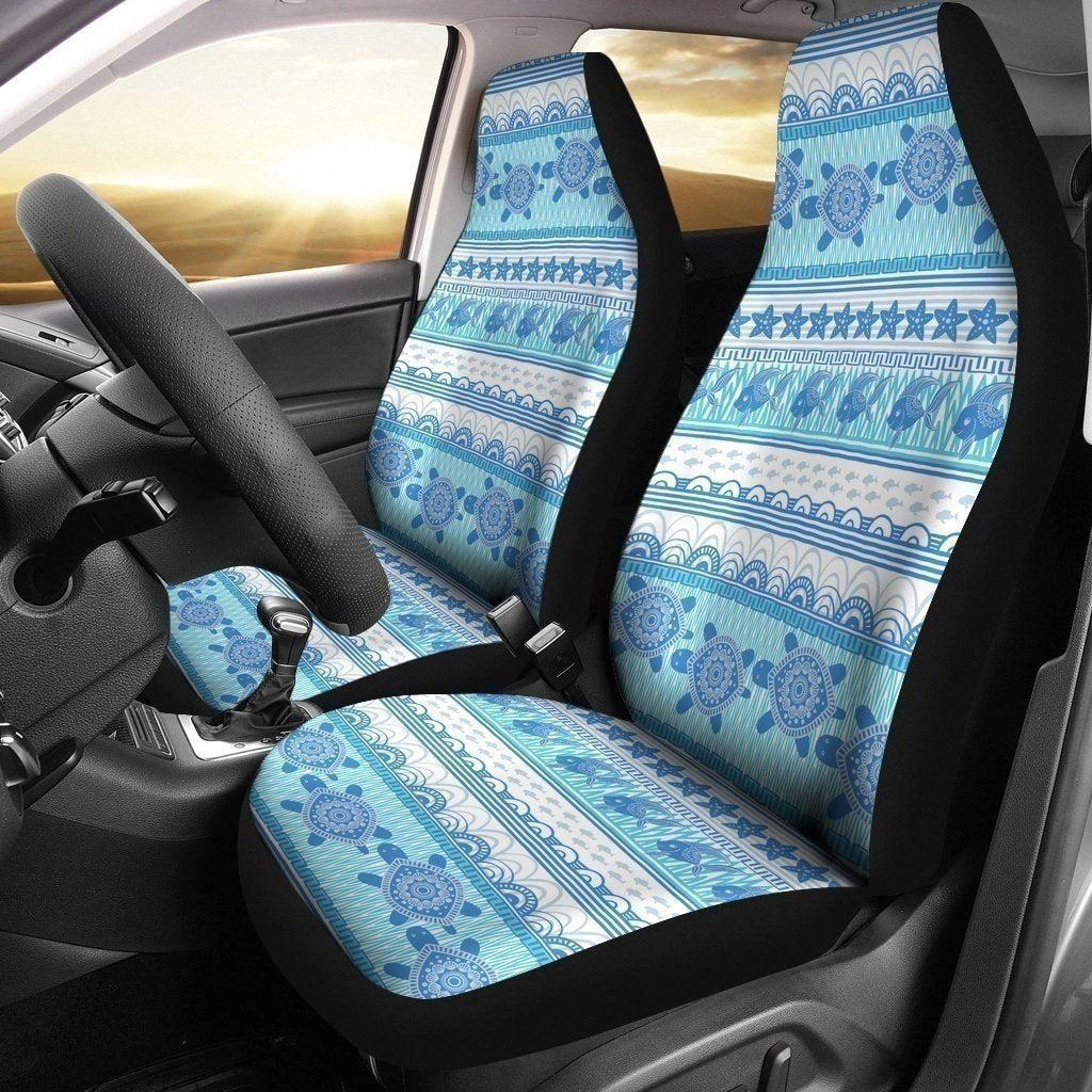 Turle & Fish Floral Pattern Turtle Car Seat Covers-Gear Wanta