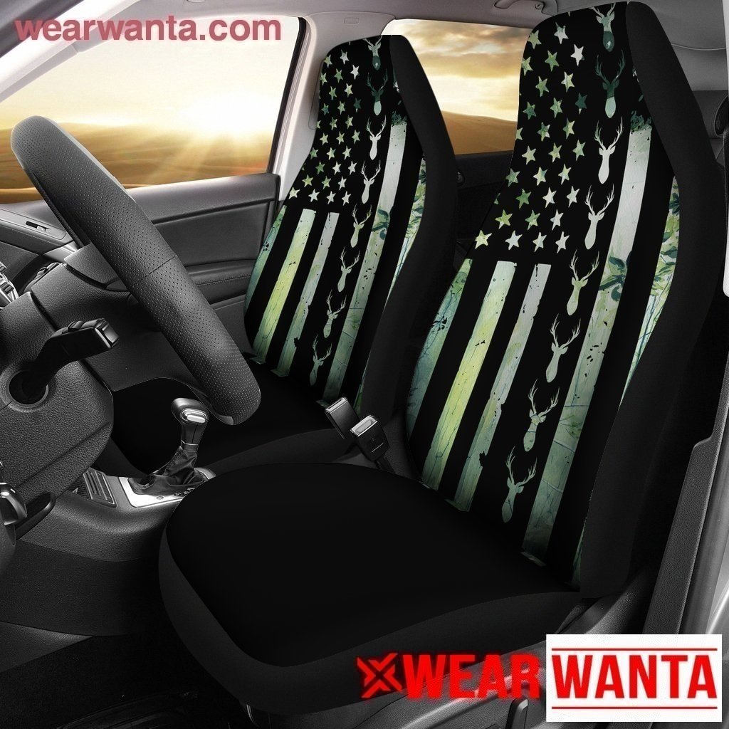 US Flag Hunting Car Seat Covers Custom Hunter Car Accessories-Gear Wanta