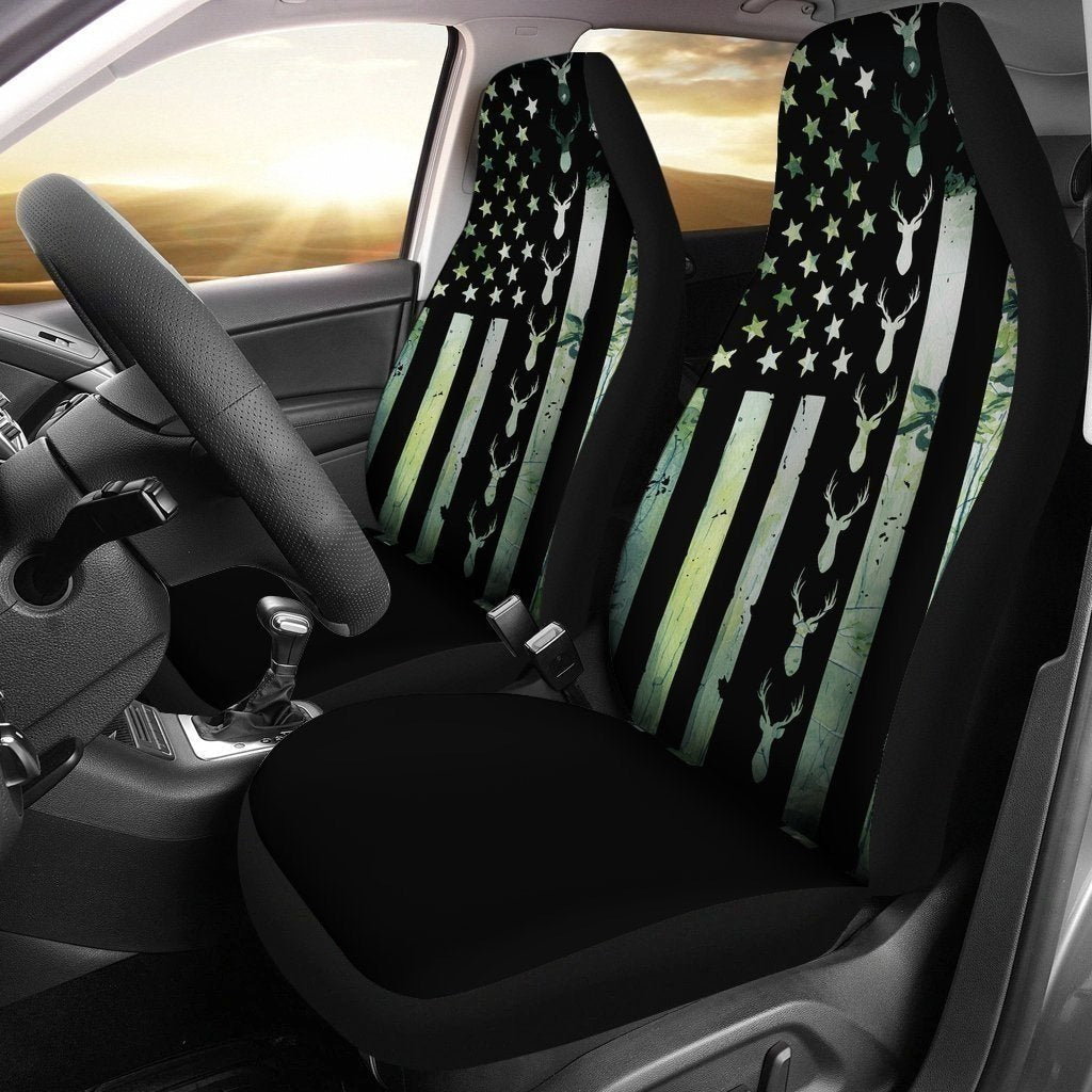 US Flag Hunting Car Seat Covers Custom Hunter Car Accessories-Gear Wanta