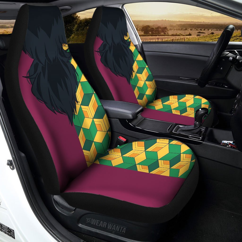 Uniform Mix Hair Giyuu Car Seat Covers Custom Demon Slayer Anime Car Accessories Anime Gifts-Gear Wanta