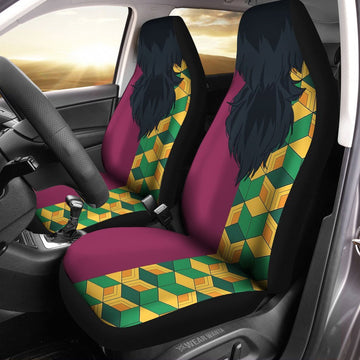 Uniform Mix Hair Giyuu Car Seat Covers Custom Demon Slayer Anime Car Accessories Anime Gifts-Gear Wanta