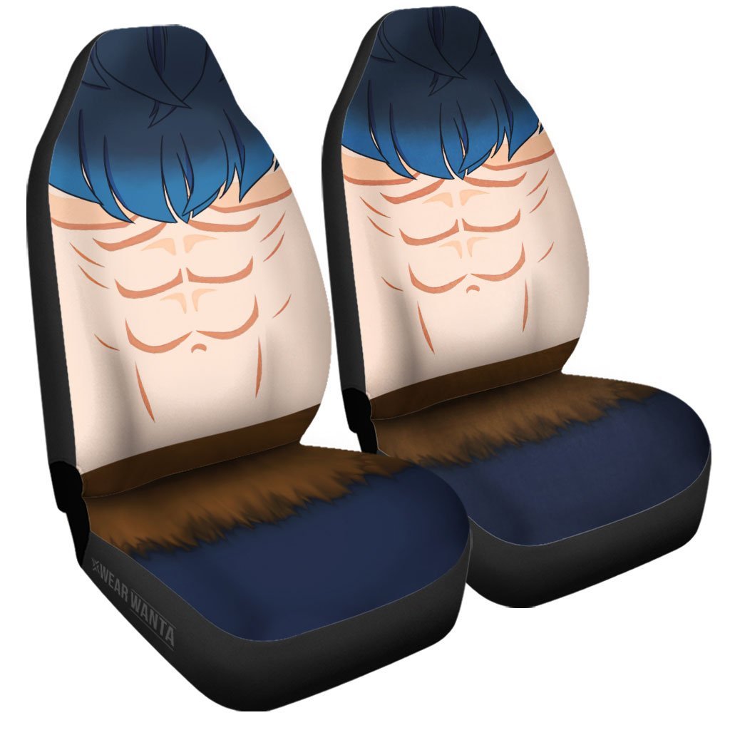 Uniform Mix Hair Inosuke Car Seat Covers Custom Demon Slayer Anime Car Accessories Anime Gifts-Gear Wanta