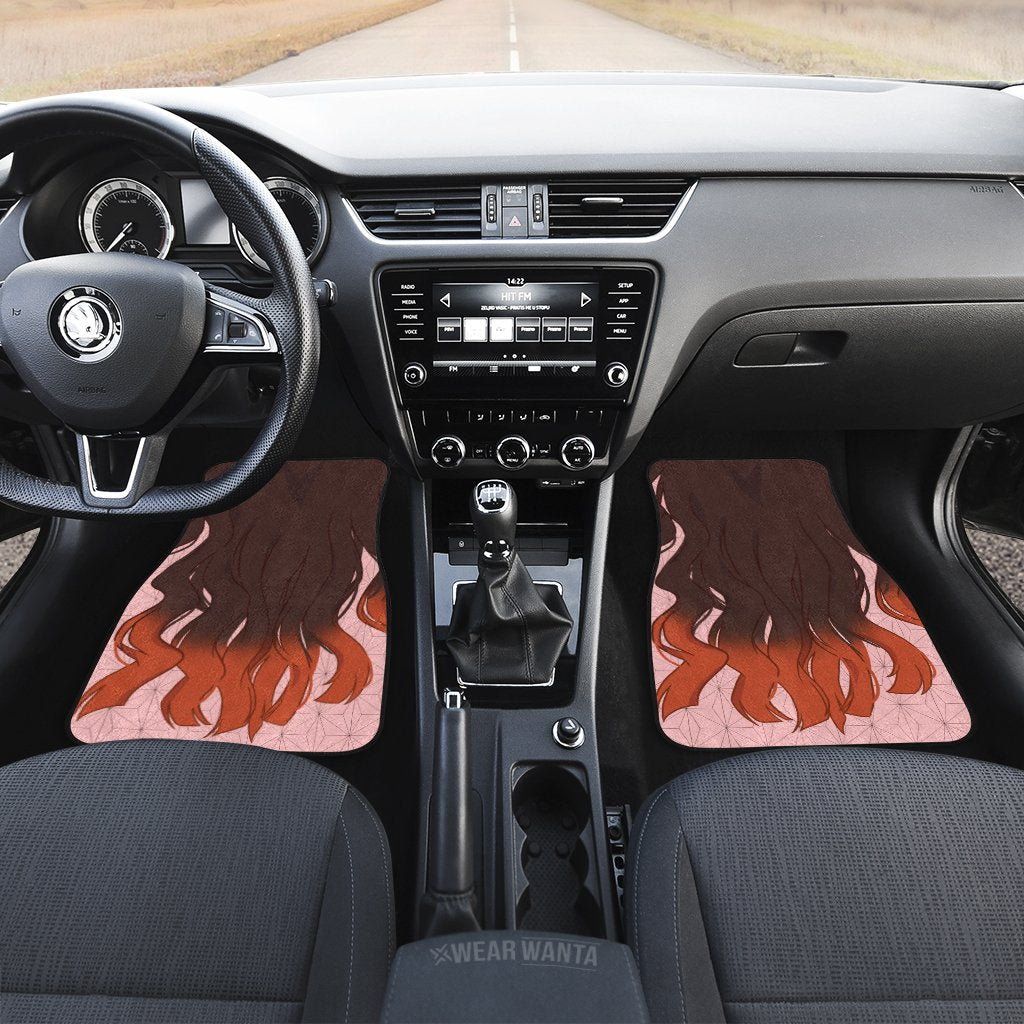 Uniform Mix Hair Nezuko Car Floor Mats Custom Demon Slayer Anime Car Accessories Anime Gifts-Gear Wanta