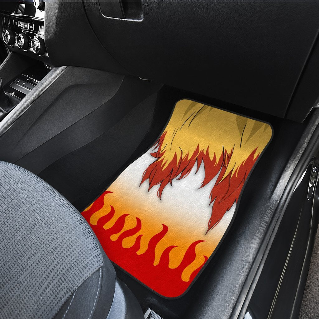 Uniform Mix Hair Rengoku Car Floor Mats Custom Demon Slayer Anime Car Accessories Anime Gifts-Gear Wanta