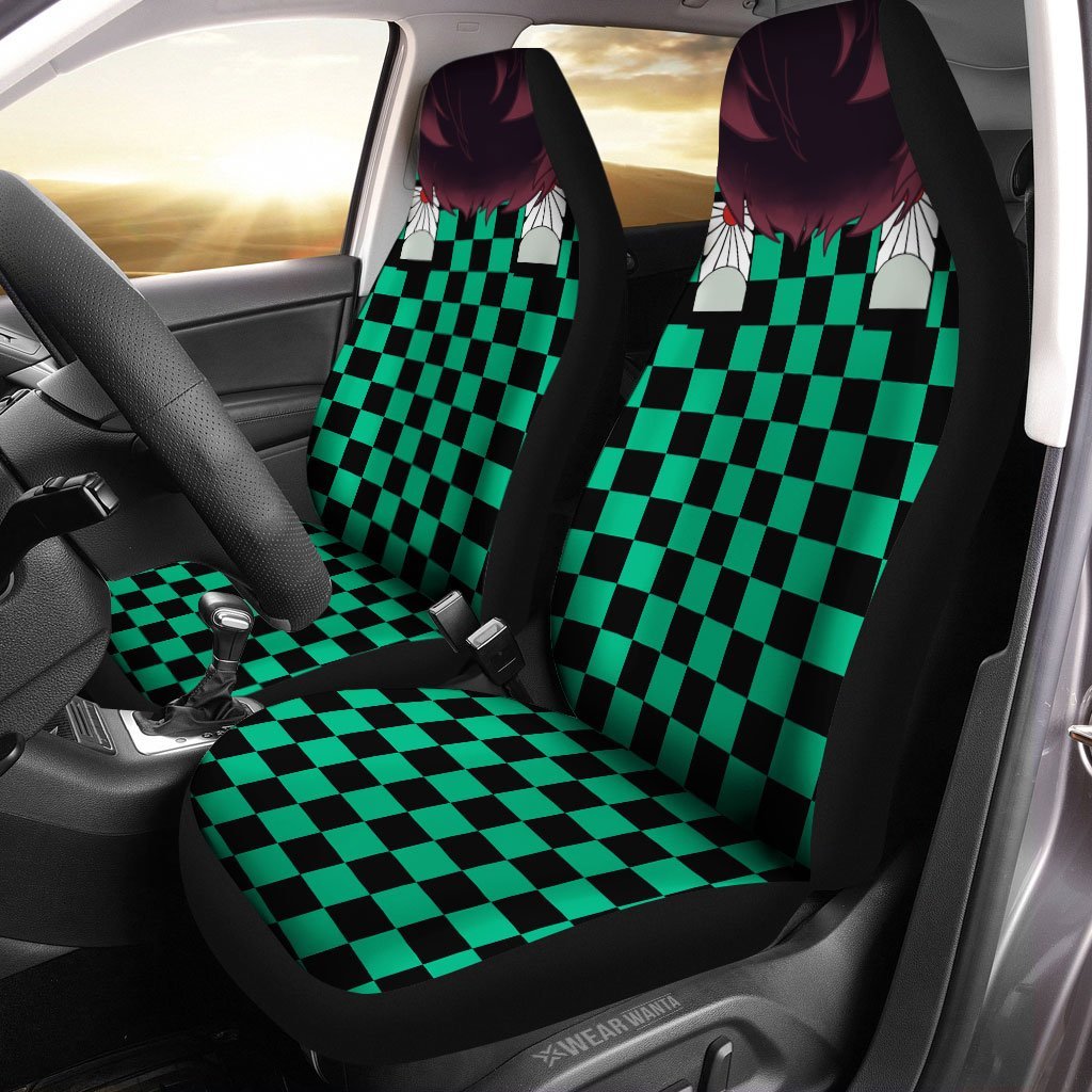 Uniform Mix Hair Tanjiro Car Seat Covers Custom Demon Slayer Anime Car Accessories Anime Gifts-Gear Wanta