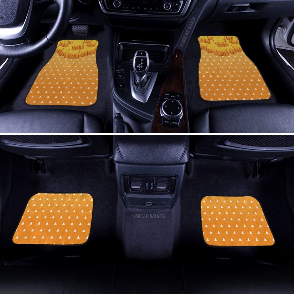 Uniform Mix Hair Zenitsu Car Floor Mats Custom Demon Slayer Anime Car Accessories Anime Gifts-Gear Wanta
