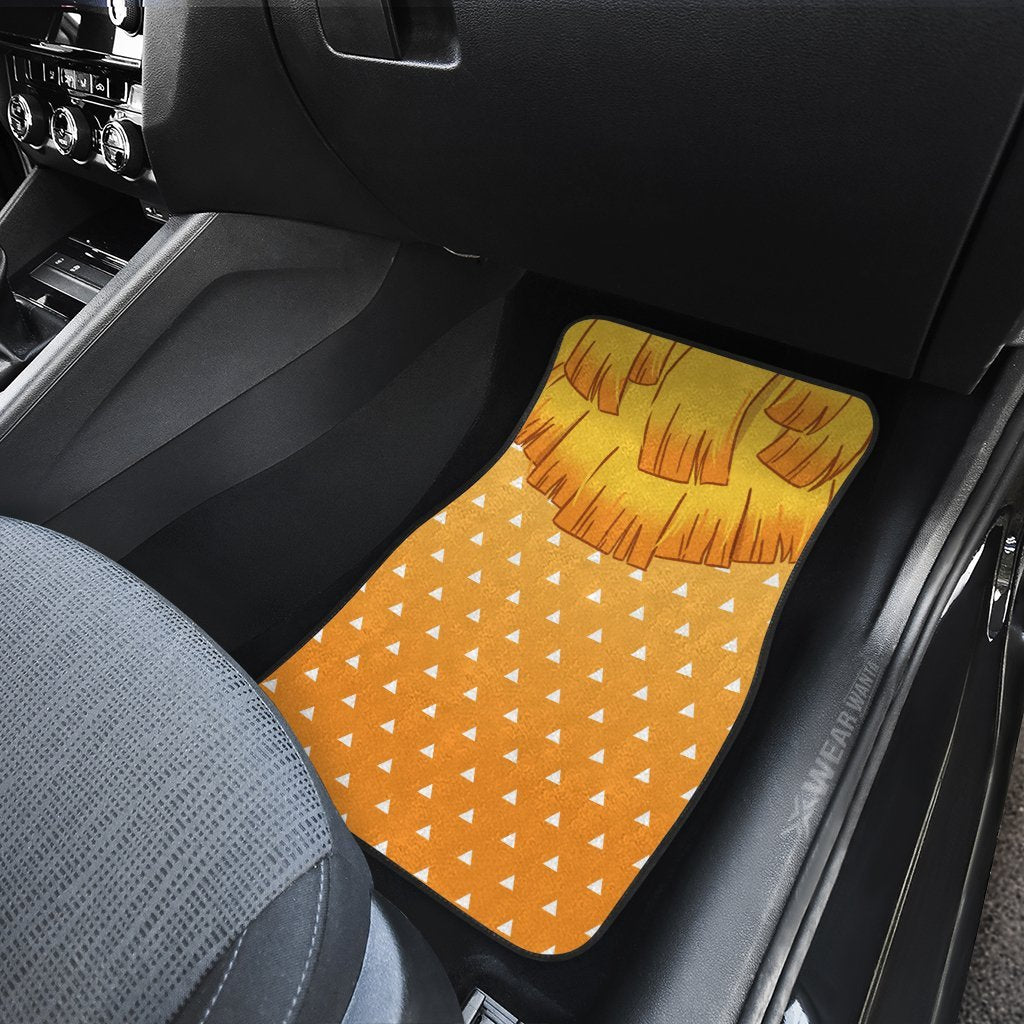 Uniform Mix Hair Zenitsu Car Floor Mats Custom Demon Slayer Anime Car Accessories Anime Gifts-Gear Wanta