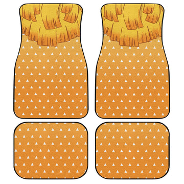 Uniform Mix Hair Zenitsu Car Floor Mats Custom Demon Slayer Anime Car Accessories Anime Gifts-Gear Wanta