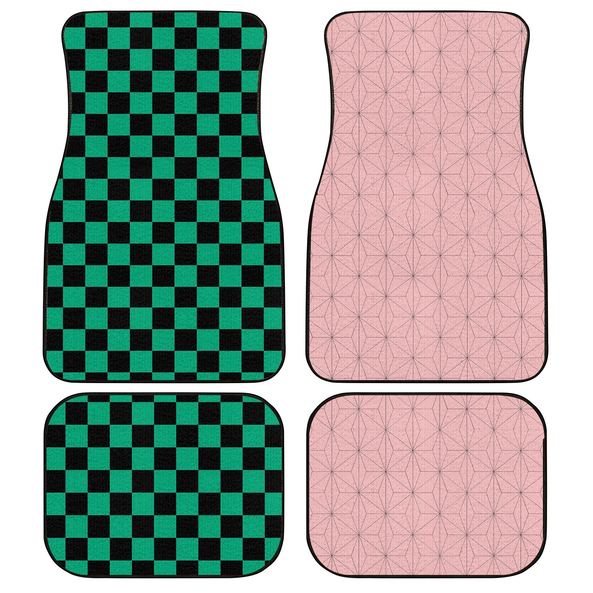 Uniform Nezuko And Tanjiro Car Floor Mats Custom Demon Slayer Anime Car Accessories Anime Gifts-Gear Wanta