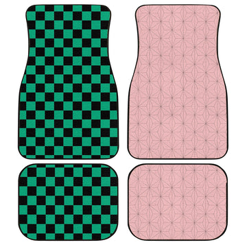 Uniform Nezuko And Tanjiro Car Floor Mats Custom Demon Slayer Anime Car Accessories Anime Gifts-Gear Wanta