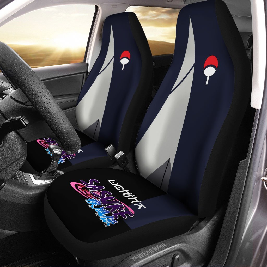 Uniform Uchiha Sasuke Car Seat Covers Custom NRT Anime Car Accessories-Gear Wanta