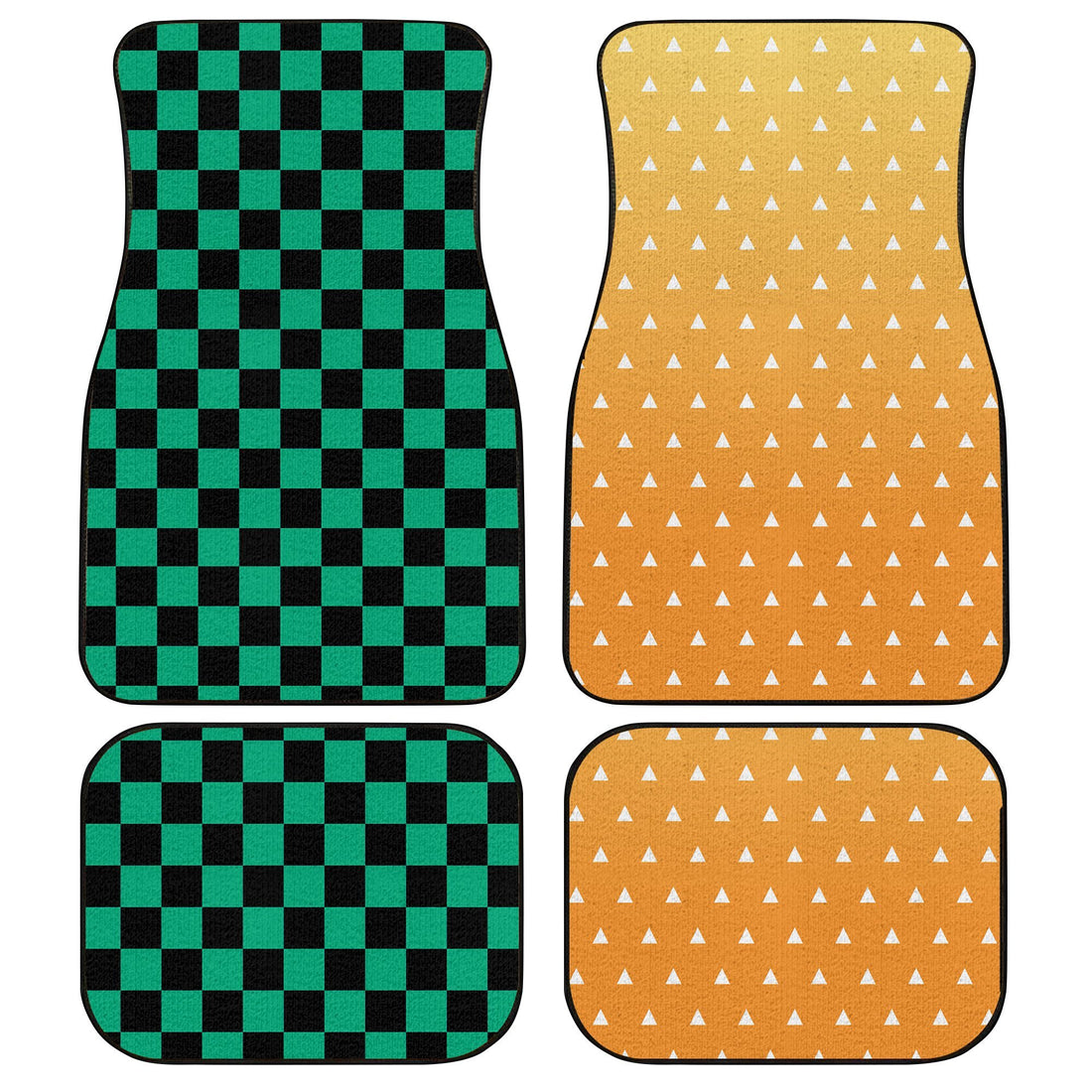 Uniform Zenitsu And Tanjiro Car Floor Mats Custom Demon Slayer Anime Car Accessories Anime Gifts-Gear Wanta