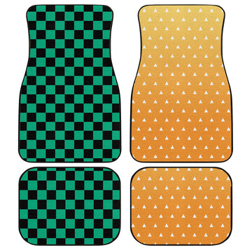 Uniform Zenitsu And Tanjiro Car Floor Mats Custom Demon Slayer Anime Car Accessories Anime Gifts-Gear Wanta