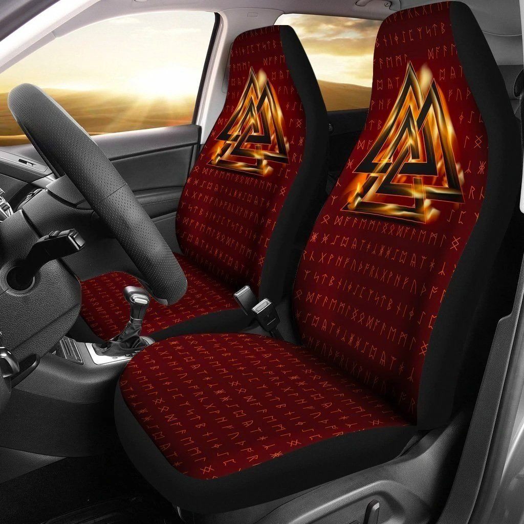 Valknut Runic Symbol Viking Car Seat Covers For Viking Custom-Gear Wanta
