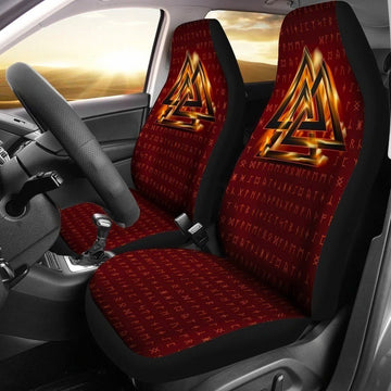 Valknut Runic Symbol Viking Car Seat Covers For Viking Custom-Gear Wanta